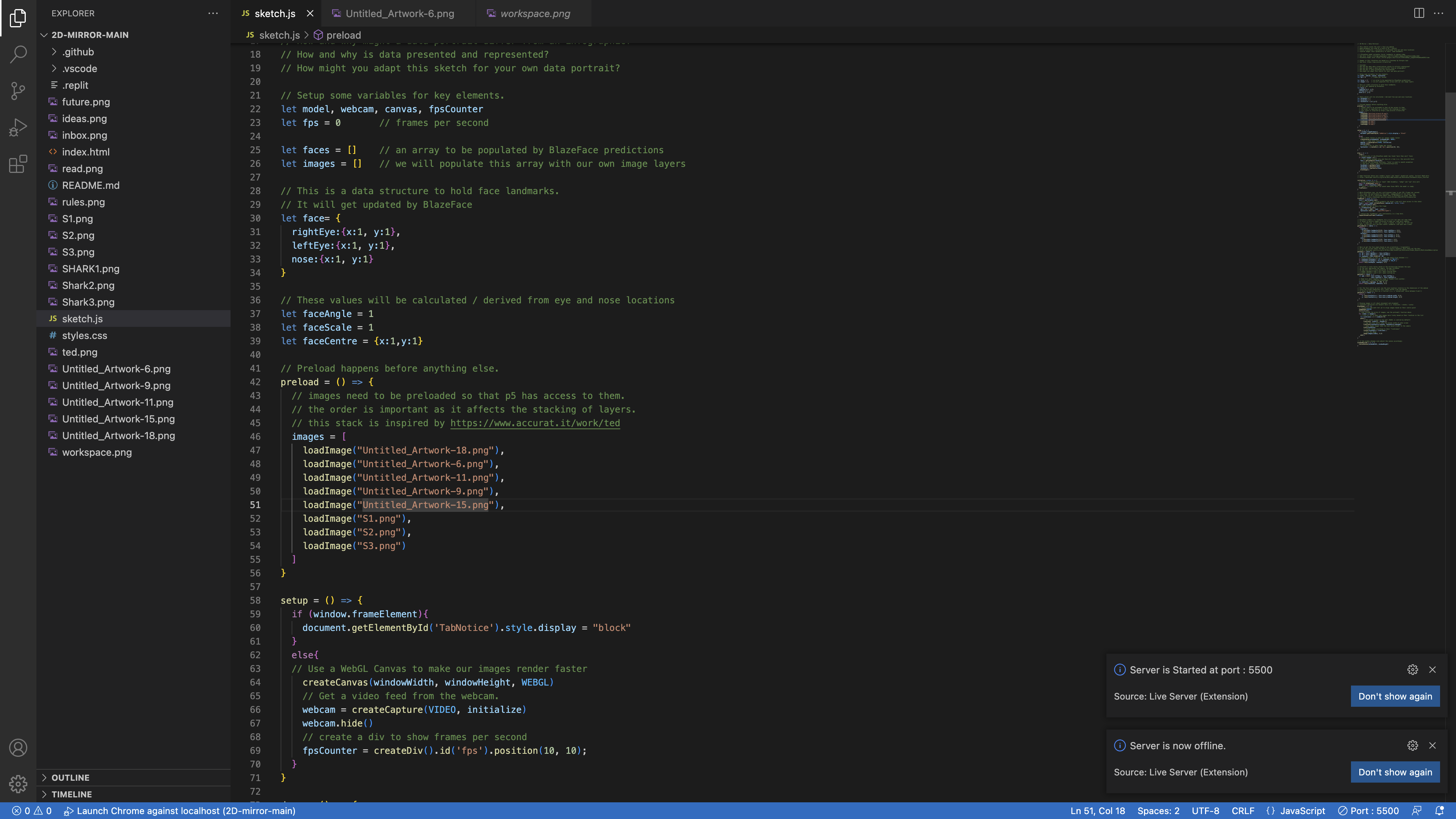 Activity 1 P5.Js blazeface and data portrait exploration